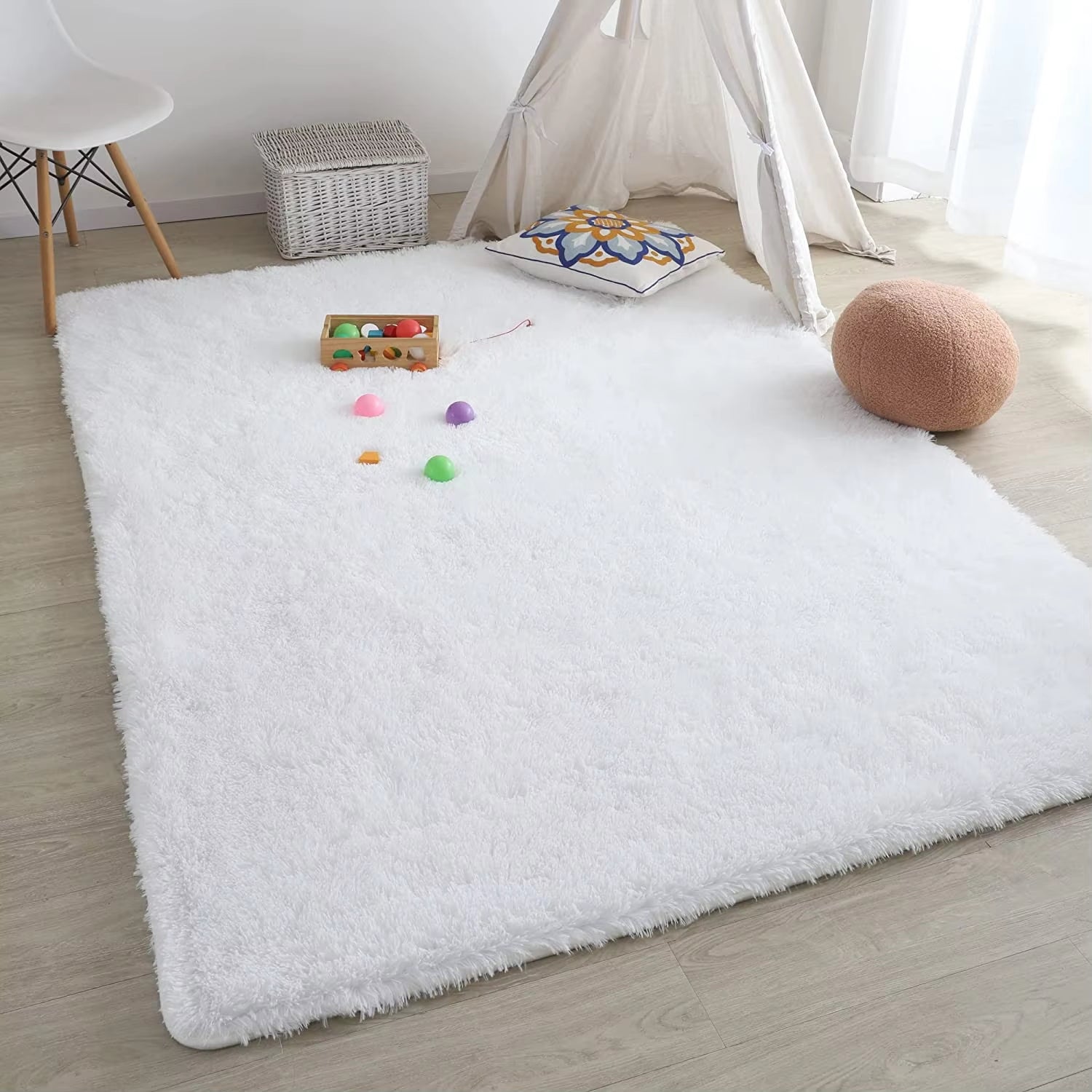 Plush Carpet for Living Room Sofa Floor Cushions Modern Soft Fluffy Home Rug for Children'S Bedroom Play Carpet Christmas Gifts